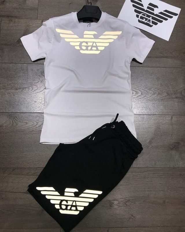 Стильный летний комплект футболка + шорты Армани К-183