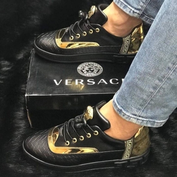 Чоловічі кросівки Versace з золотими вставками Т-279