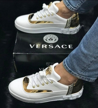 Чоловічі кросівки Versace з золотими вставками Т-279