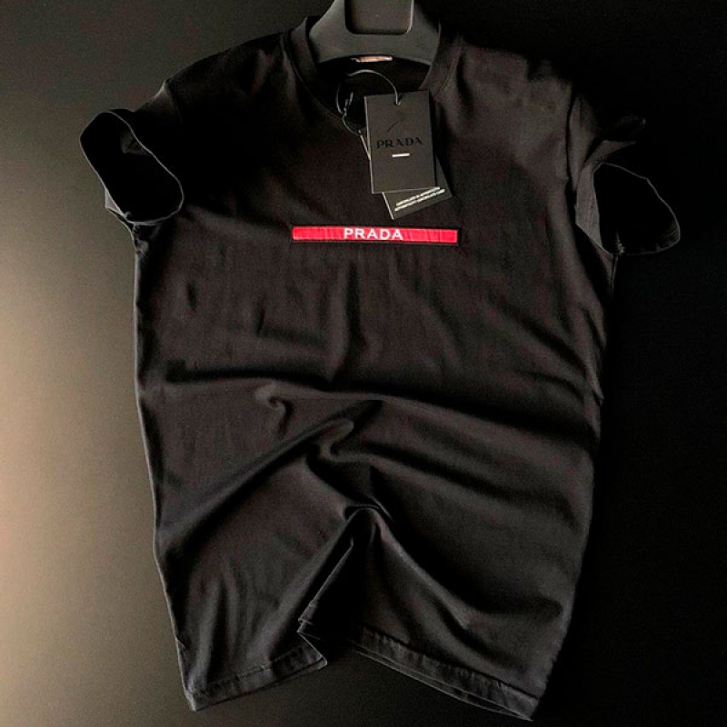 Черная мужская футболка Prada Ф-569