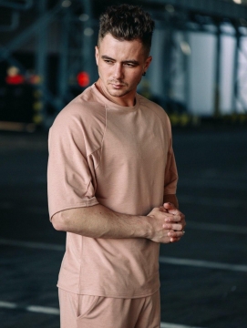 Бежевый однотонный летний комплект К-203