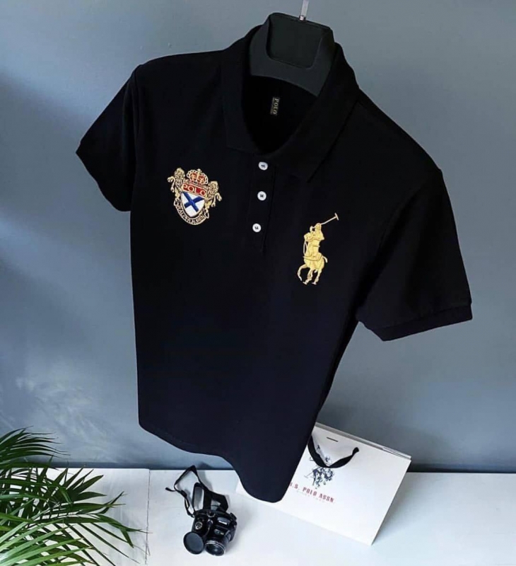 Чорне чоловіче поло Ralph Lauren Ф-666