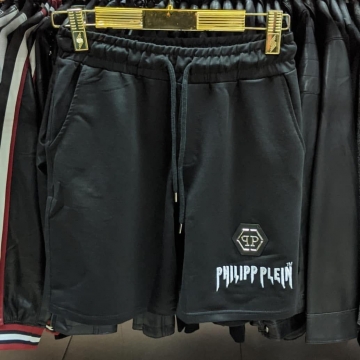 Черный летний комплект футболка и шорты Philipp Plein К-215