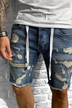Модні рвані чоловічі джинсові шорти з дірками С-174