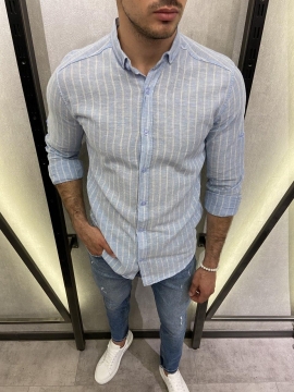 Мужская летняя рубашка с длинным рукавом Р-693