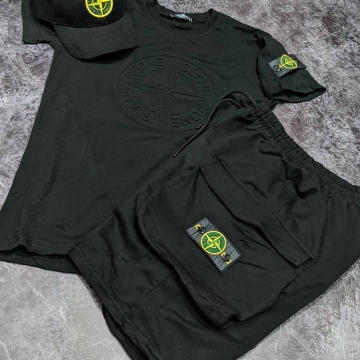 Брендовый летний комплект Stone Island (шорты и футболка) К-225
