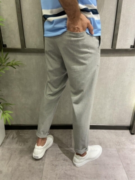 Стильные легкие мужские серые брюки Б-141