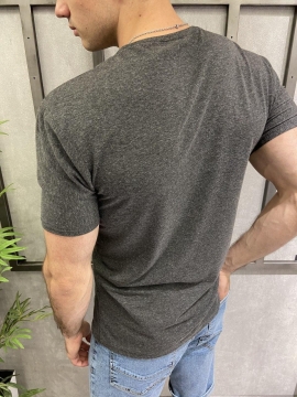 Стильная мужская однотонная футболка хаки Ф-691