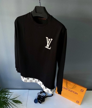 Стильный свитшот LV (черный и белый) Т-353