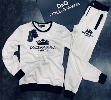 Модный белый спортивный костюм DG К-242