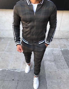 Стильный спортивный костюм в клетку К-248