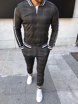 Стильный спортивный костюм в клетку К-248