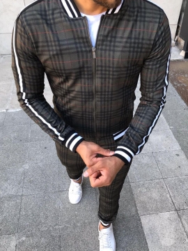 Стильный спортивный костюм в клетку К-248