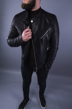 Модная мужская кожаная куртка К-364