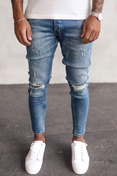 Модные мужские  рваные джинсы D-407