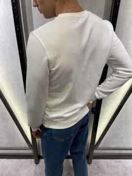 Стильний чоловічий білий светр із написом Т-378