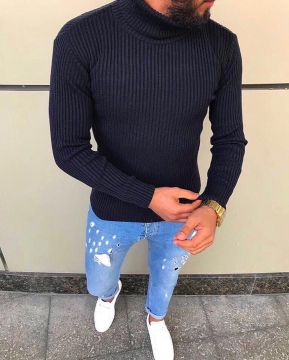 Темный мужской гольф под горло Т-386-3