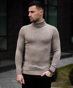 Стильный светлый мужской гольф Т-393