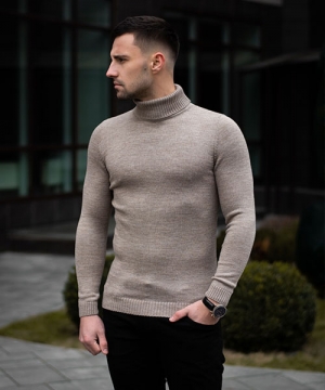 Стильный светлый мужской гольф Т-393