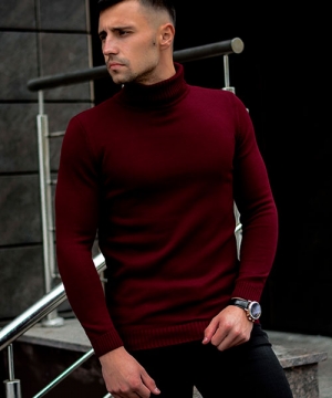 Бордовый мужской гольф Т-396