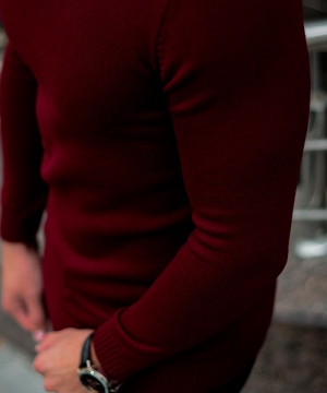 Бордовый мужской гольф Т-396