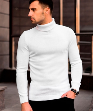 Светлый стильный мужской гольф Т-397