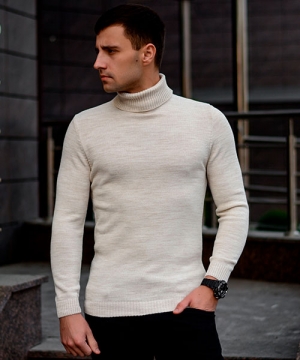 Светлый стильный мужской гольф Т-397