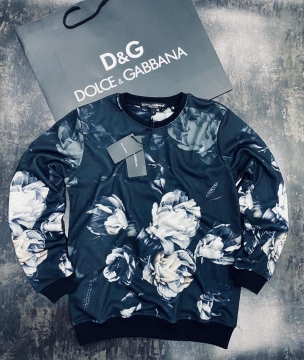 Модный мужской свитшот с цветами   Dolce Gabbana Т-403