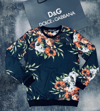 Модный мужской свитшот с цветами   Dolce Gabbana Т-403