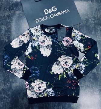 Модный мужской свитшот с цветами   Dolce Gabbana Т-403