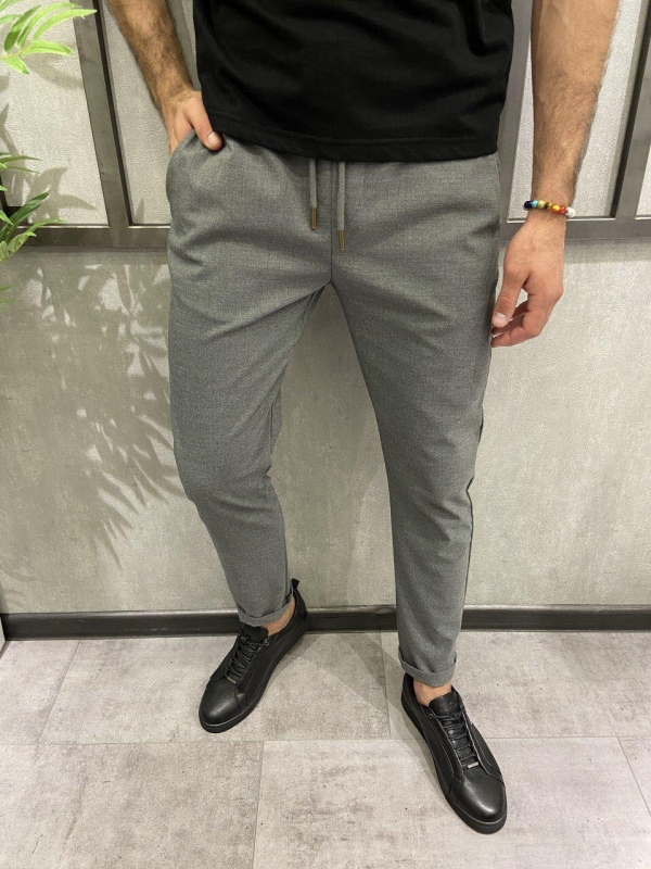 Стильные серые легкие мужские брюки Б-169