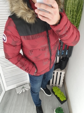Мужская темно красная зимняя куртка North River К-265