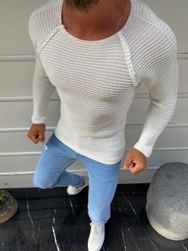 Стильный мужской свитер с открытым горлом Т-408