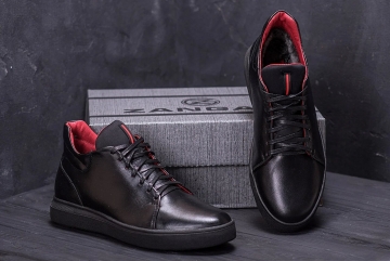 Стильні чорні Чоловічі зимові шкіряні черевики ZG Т-312