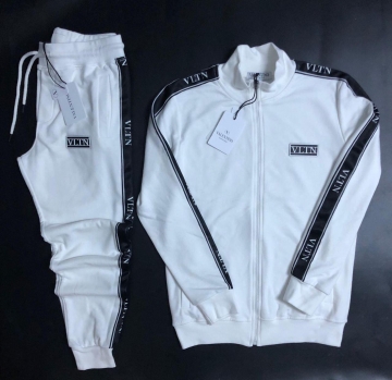 Стильный белый брендовый мужской спортивный костюм Valentino К-261