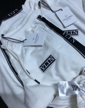 Стильный белый брендовый мужской спортивный костюм Valentino К-261