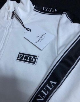 Стильный белый брендовый мужской спортивный костюм Valentino К-261