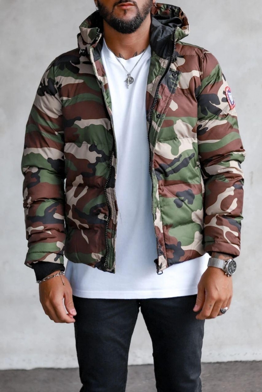 Мужская короткая камуфляжная зимняя куртка Z-282