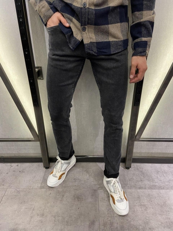 Темно серые мужские турецкие джинсы D-429