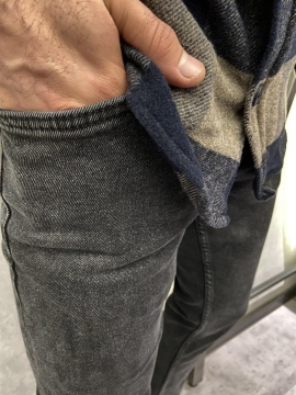 Темно серые мужские турецкие джинсы D-429