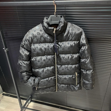 Черный мужской брендовый зимний пуховик LV Z-284