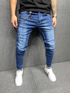 Модные зауженные молодежные джинсы D-437