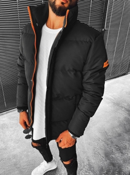 Модна зимова куртка з помаранчевою блискавкою Z-287