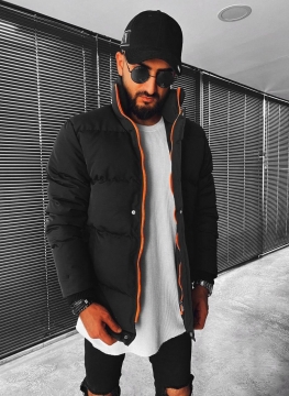 Модна зимова куртка з помаранчевою блискавкою Z-287