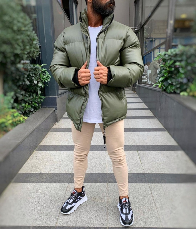 Модная зимняя кожаная куртка оверсайз Z-301