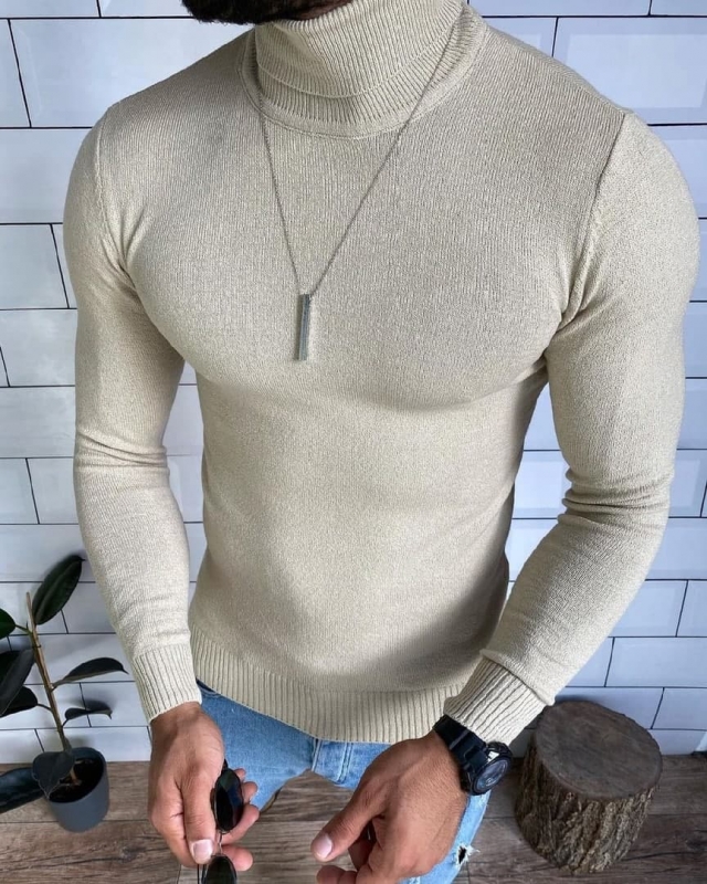 Стильный светлый мужской гольф (2 цвета) Т-450