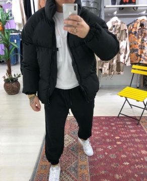 Молодіжний зимовий чоловічий дутий пуховик оверсайз Z-319 