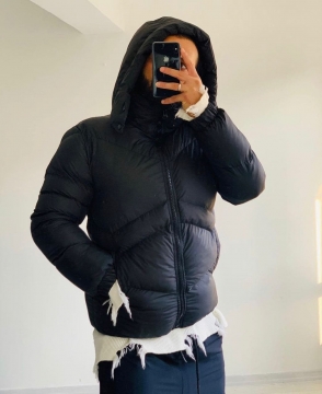 Модна чоловіча коротка зимова куртка з капюшоном Z-320 