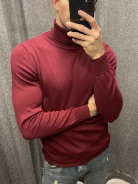 Бордовый мужской турецкий гольф Т-471