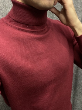 Бордовый мужской турецкий гольф Т-471